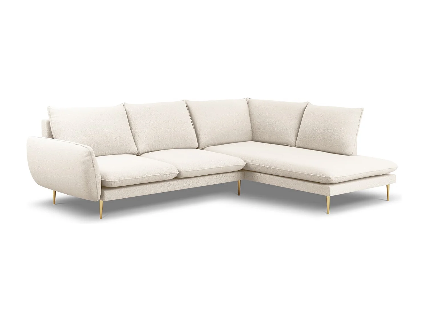 Cosmopolitan Design – Narożnik prawy, „Vienna” 6 miejsc boucle, beż – 275x185x95cm 3745528