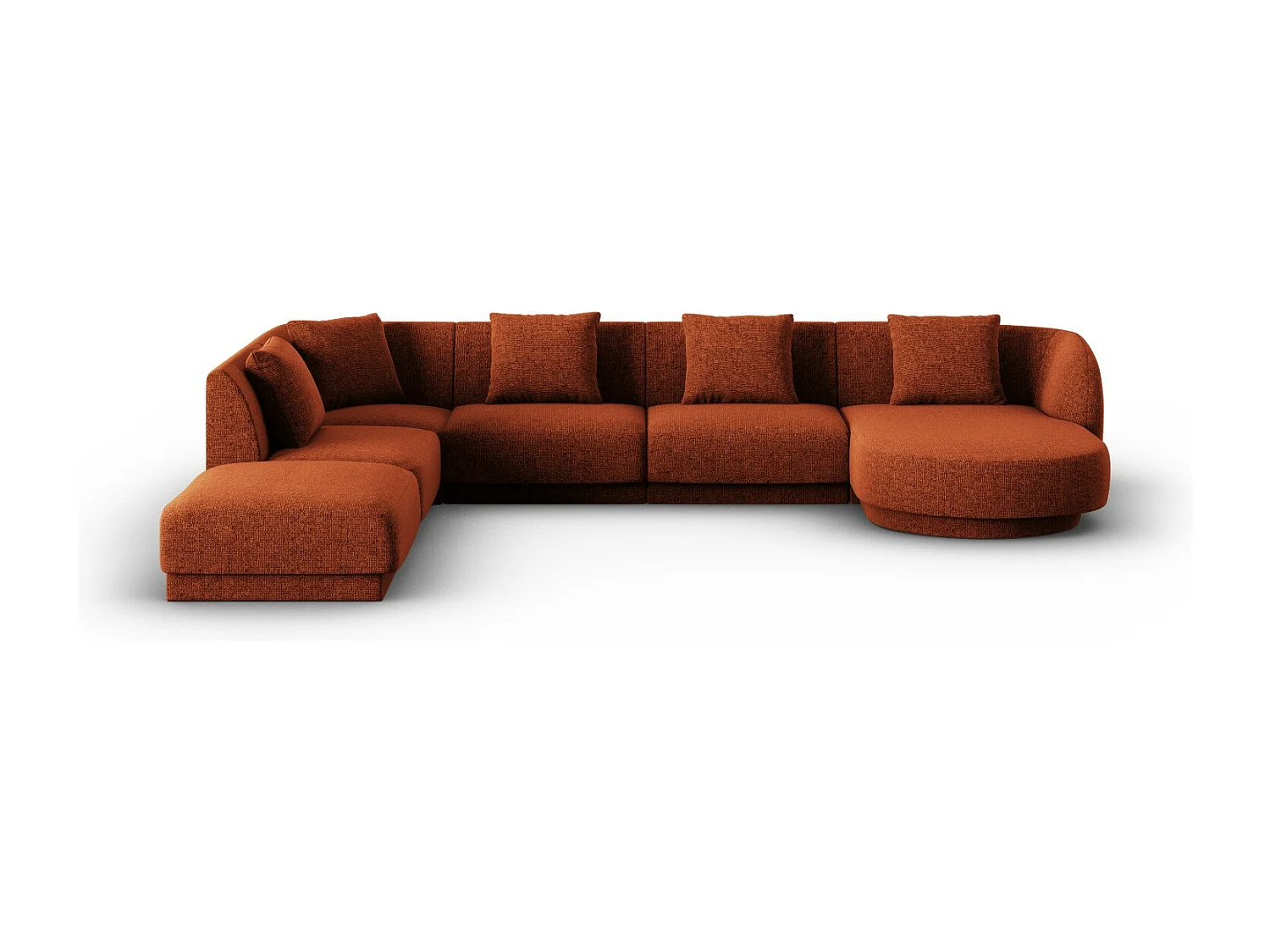 Cosmopolitan Design – Narożnik lewy panoramiczny, „Tulum” 6 miejsc szenil, terakota – 330x255x70cm 3745534