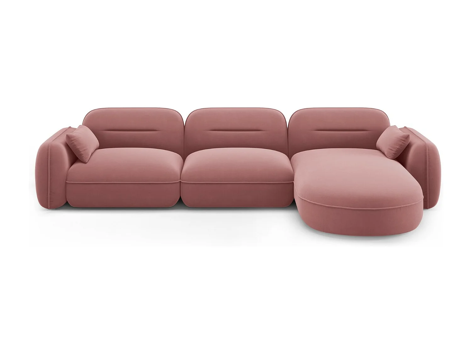 Cosmopolitan Design - Narożnik prawy panoramiczny, "Sydney" 4 miejsca welur, łosoś - 320x165x70cm 3745541 - obrazek 1