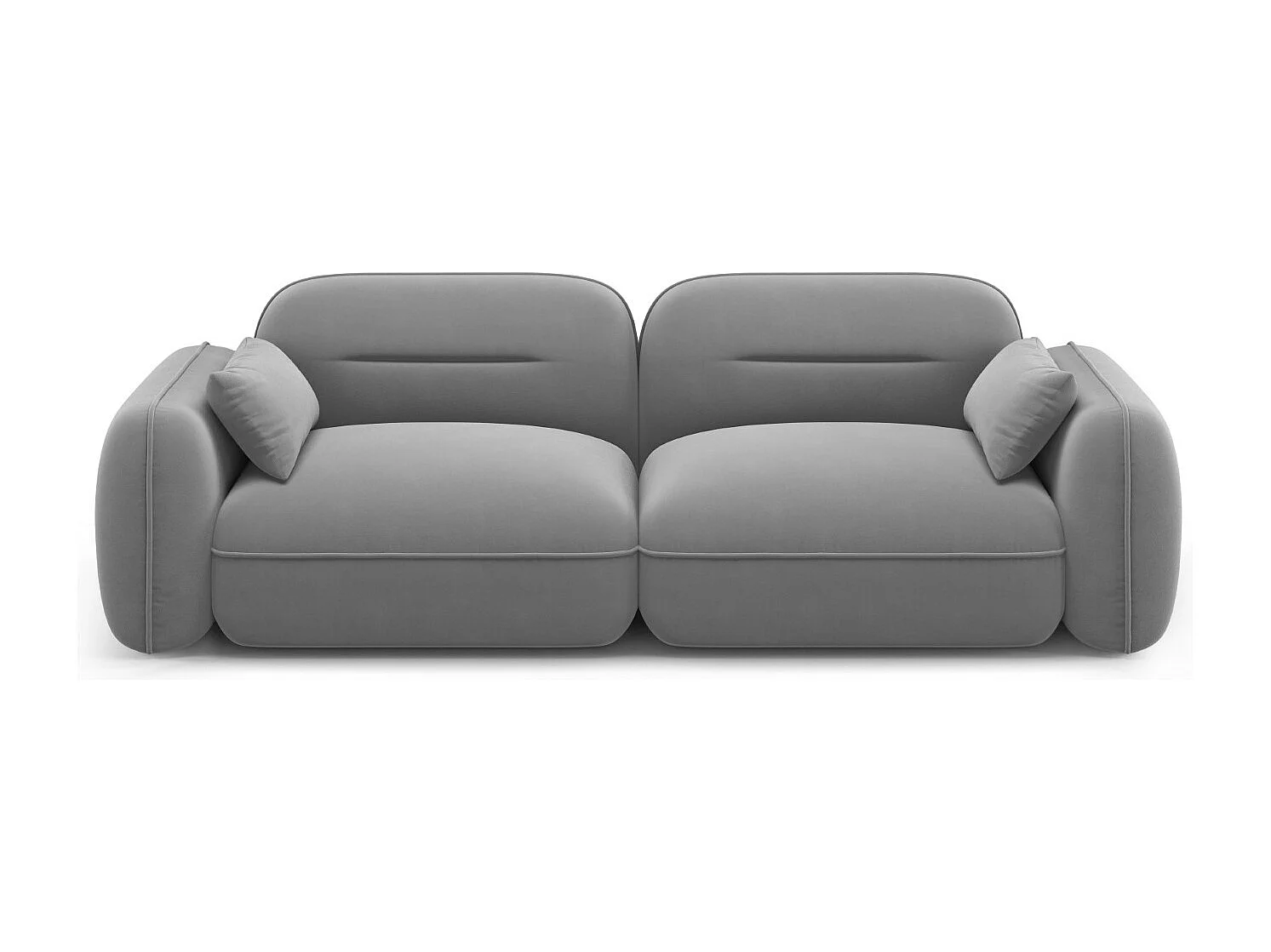 Cosmopolitan Design - Sofa modułowa, "Sydney" 3 miejsca welur, szary jasny - 230x90x70cm 3745565 - obrazek 1