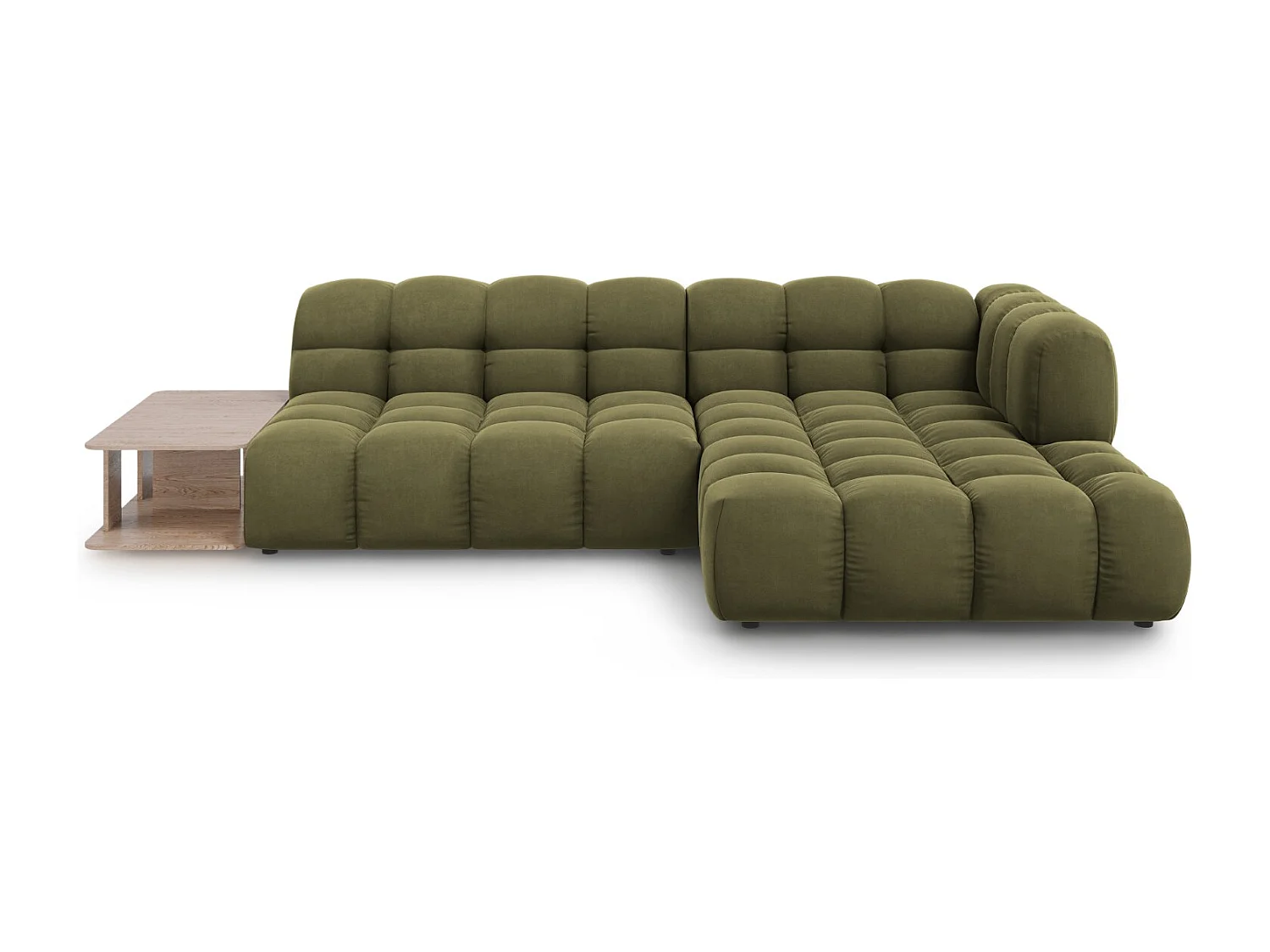 Cosmopolitan Design - Narożnik prawy panoramiczny, "Sky" 4 miejsca welur, zielony jasny - 297x162x75cm 3745568 - obrazek 1