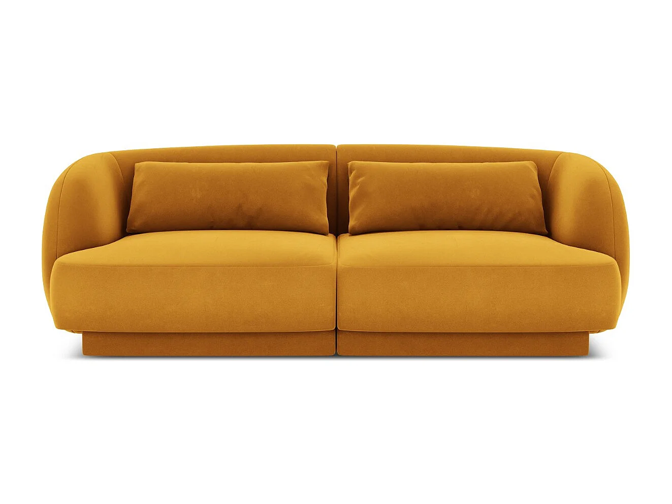 Cosmopolitan Design - Sofa, "Tulum" 2 miejsca welur, żółty - 180x90x70cm 3745571 - obrazek 1