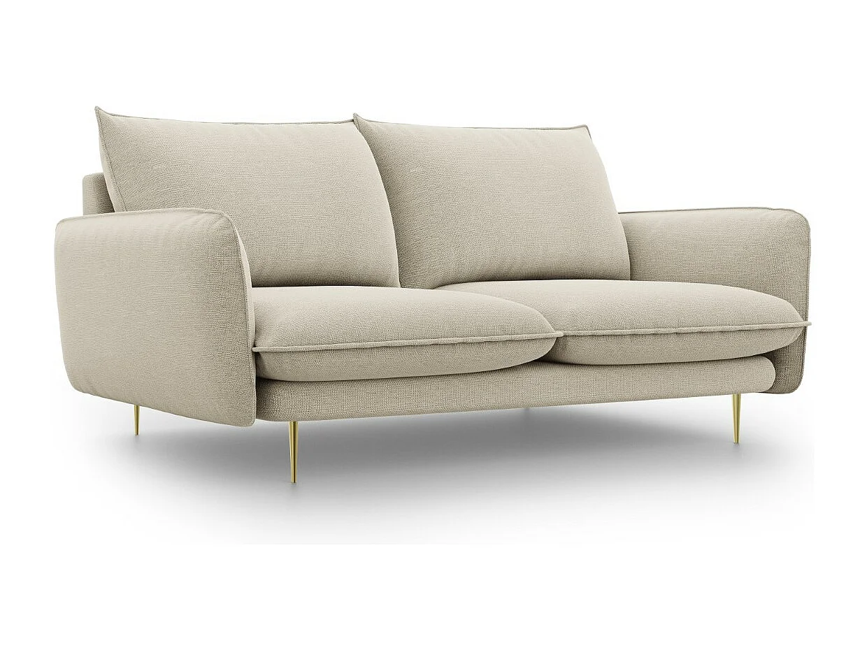 Cosmopolitan Design - Sofa, "Vienna" 2 miejsca tkanina strukturalna, beż - 160x92x95cm 3745575 - obrazek 1