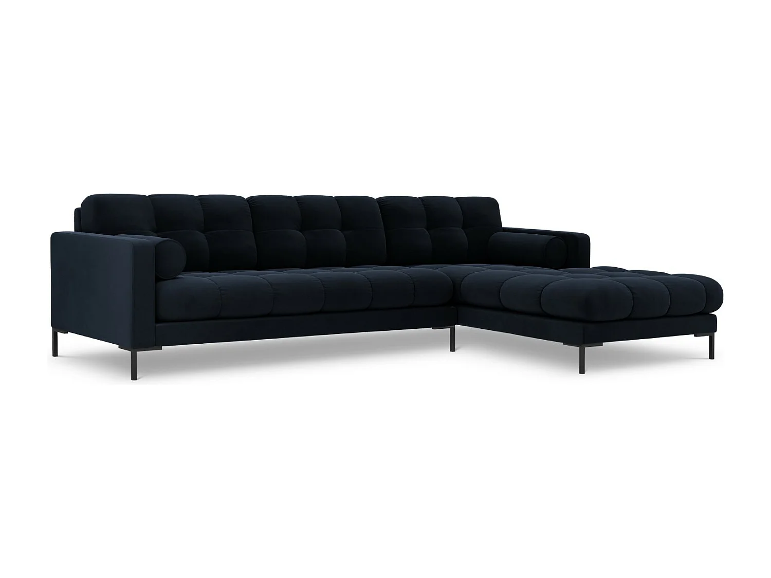 Cosmopolitan Design - Narożnik prawy, "Bali" 5 miejsc welur, niebieski ciemny - 293x185x75cm 3745573 - obrazek 1