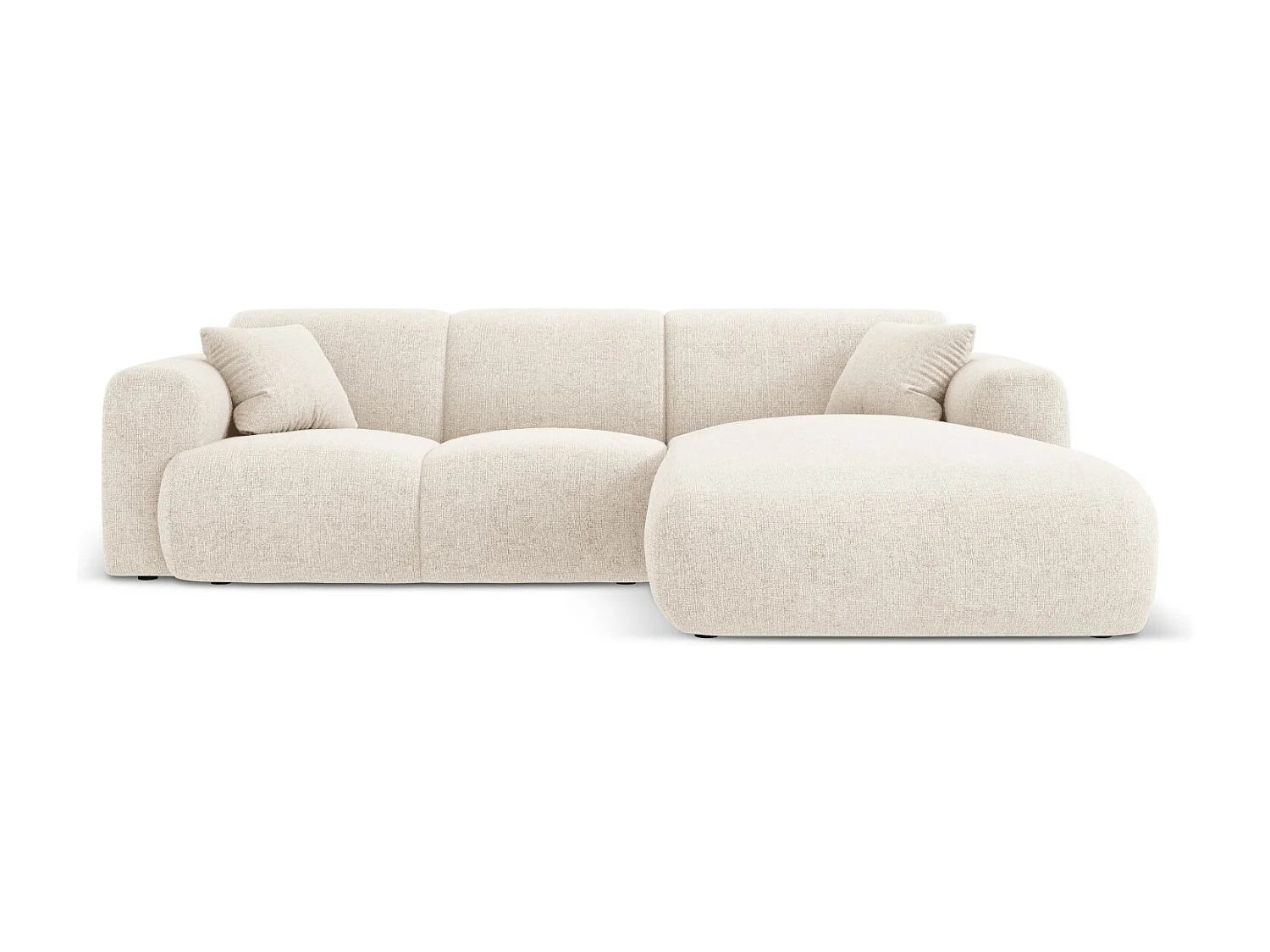Cosmopolitan Design – Narożnik prawy, „Nolio” 4 miejsca szenil, beż jasny – 260x170x72cm 3745584