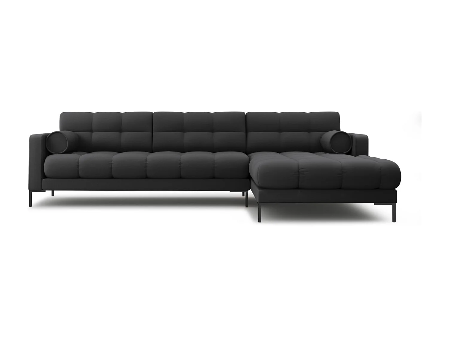 Cosmopolitan Design - Narożnik prawy, "Bali" 5 miejsc tkanina strukturalna, szary ciemny - 293x185x75cm 3745586 - obrazek 1