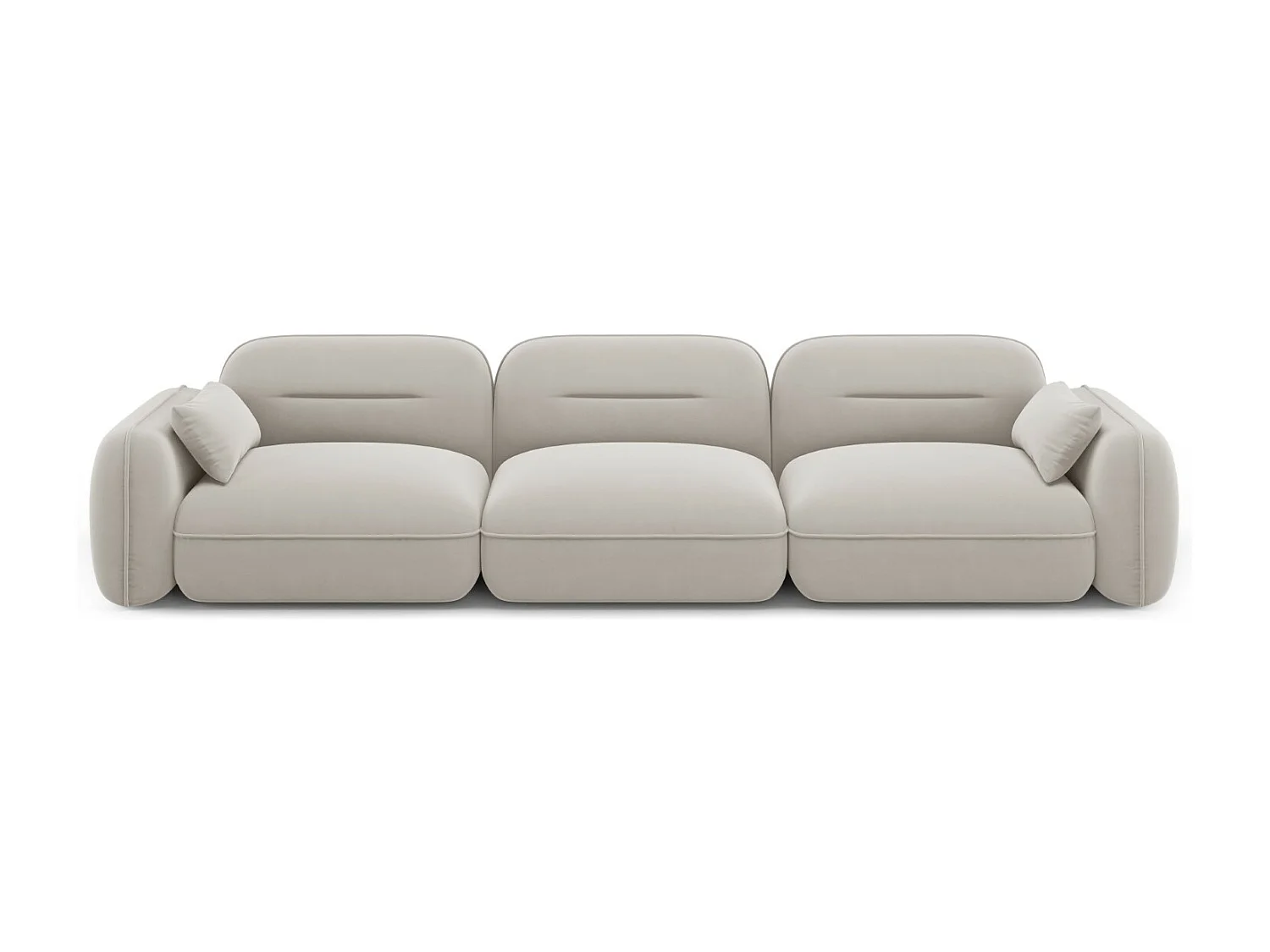 Cosmopolitan Design - Sofa modułowa, "Sydney" 4 miejsca welur, beż jasny - 320x90x70cm 3745592 - obrazek 1