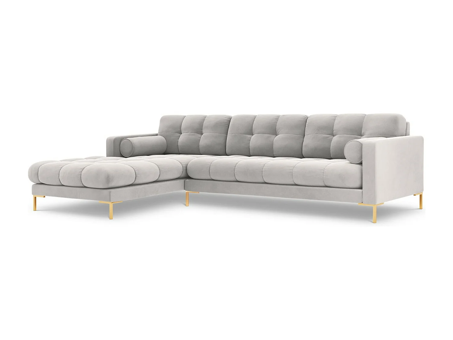 Cosmopolitan Design - Narożnik lewy, "Bali" 5 miejsc welur, srebrny - 293x185x75cm 3745598 - obrazek 1