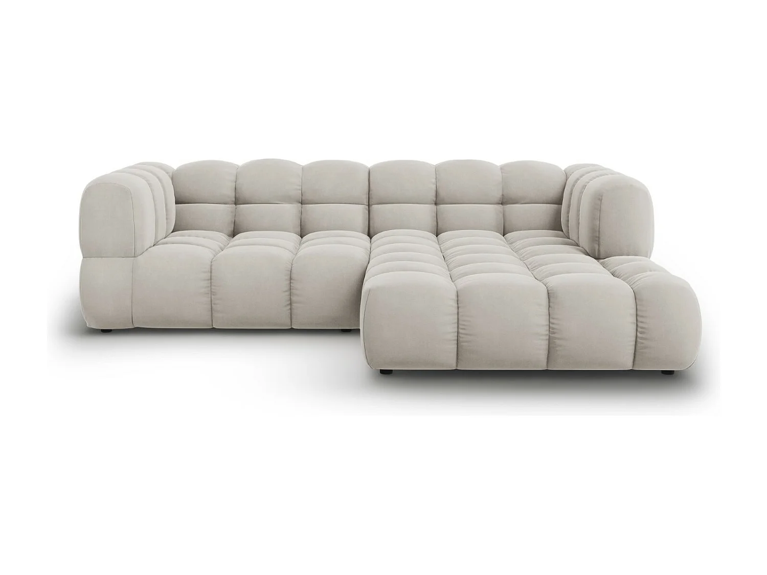 Cosmopolitan Design - Narożnik prawy panoramiczny, "Sky" 3 miejsca welur, beż jasny - 244x162x75cm 3745622 - obrazek 1