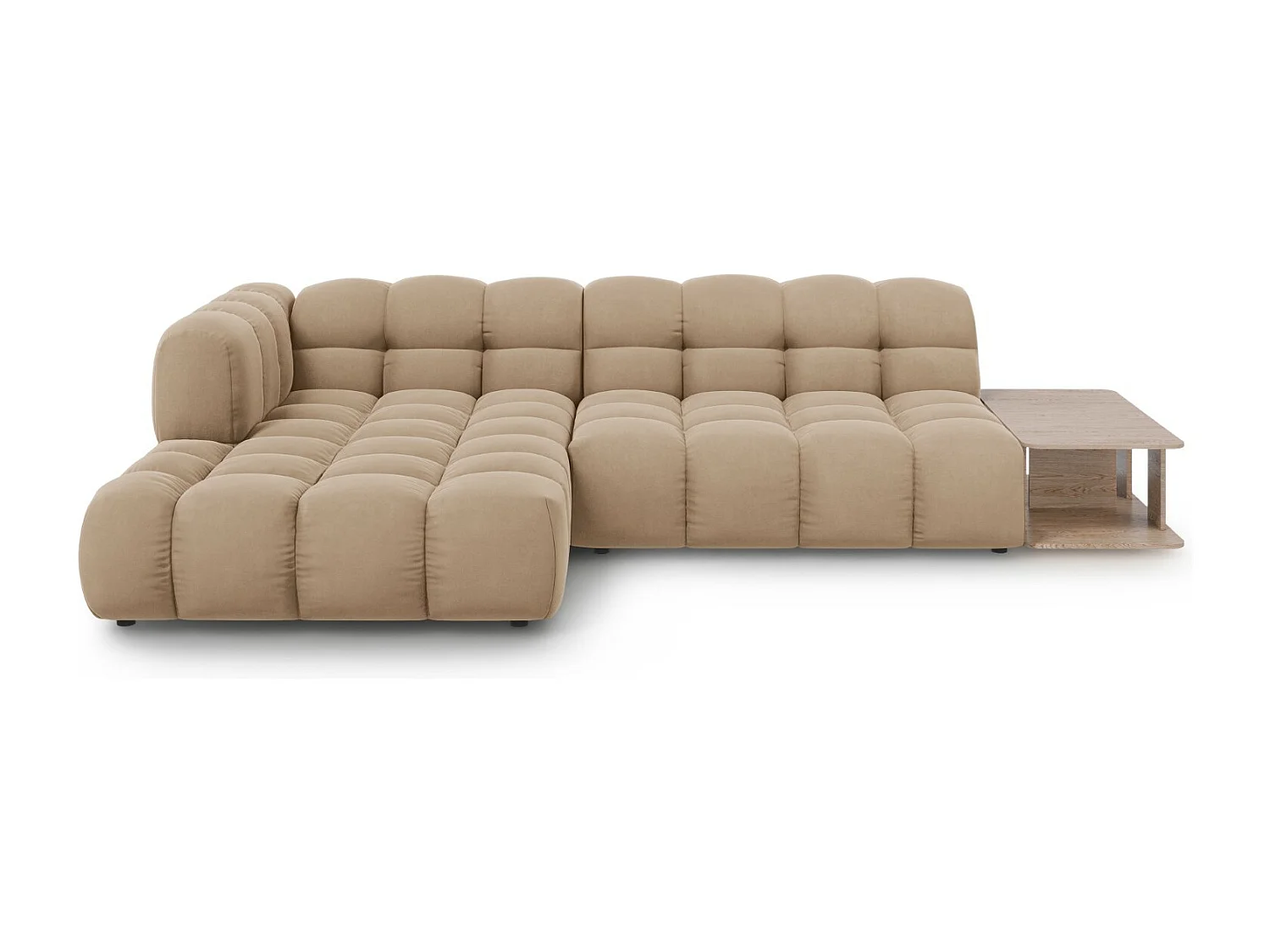 Cosmopolitan Design – Narożnik lewy panoramiczny, „Sky” 4 miejsca welur, piasek – 297x162x75cm 3745624