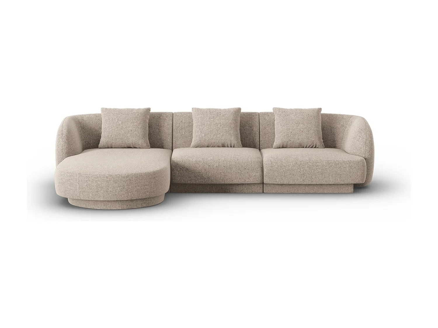 Cosmopolitan Design - Narożnik lewy, "Tulum" 4 miejsca szenil, beż - 255x156x70cm 3745657 - obrazek 1