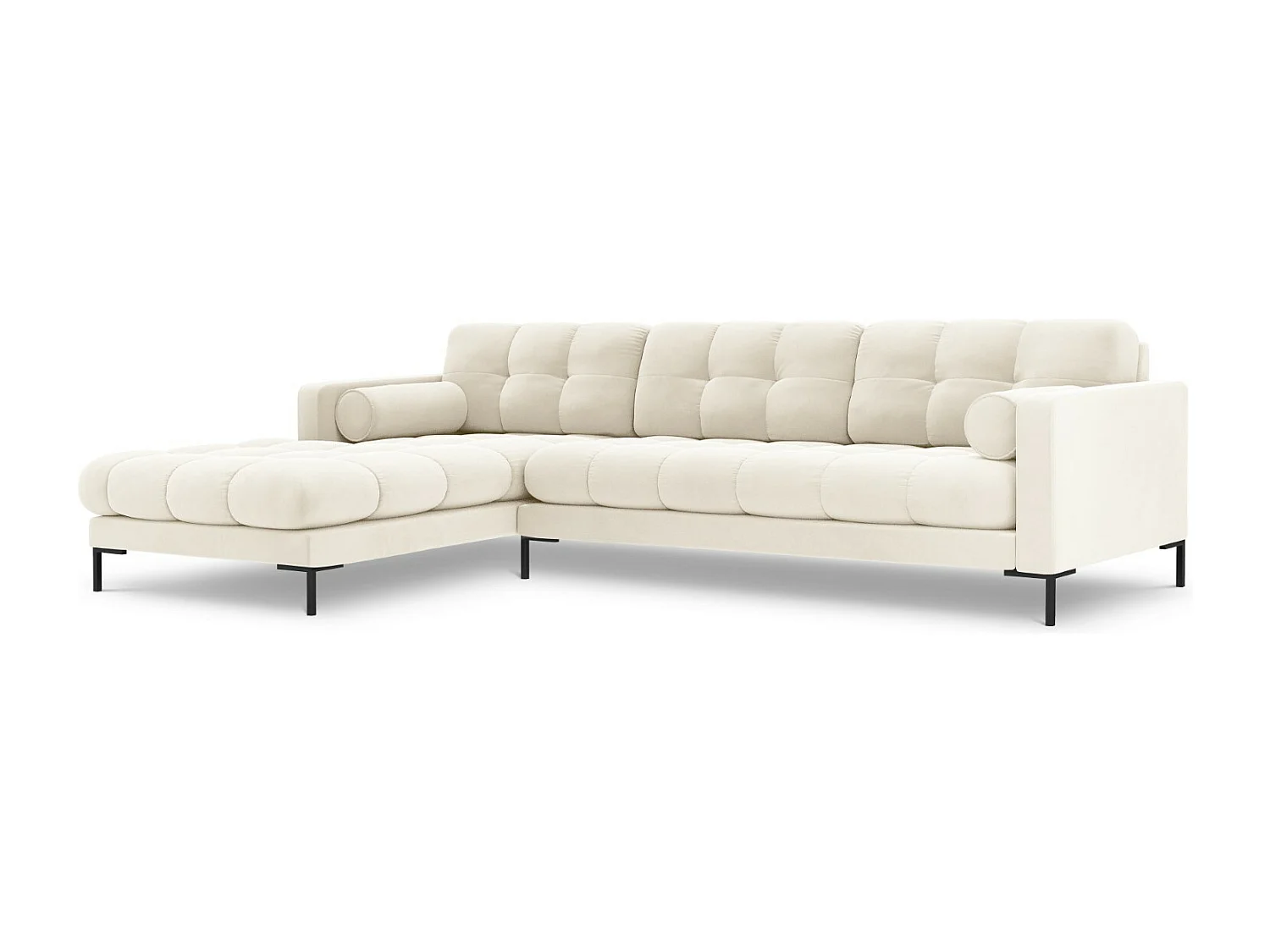 Cosmopolitan Design - Narożnik lewy, "Bali" 5 miejsc welur, beż jasny - 293x185x75cm 3745663 - obrazek 1