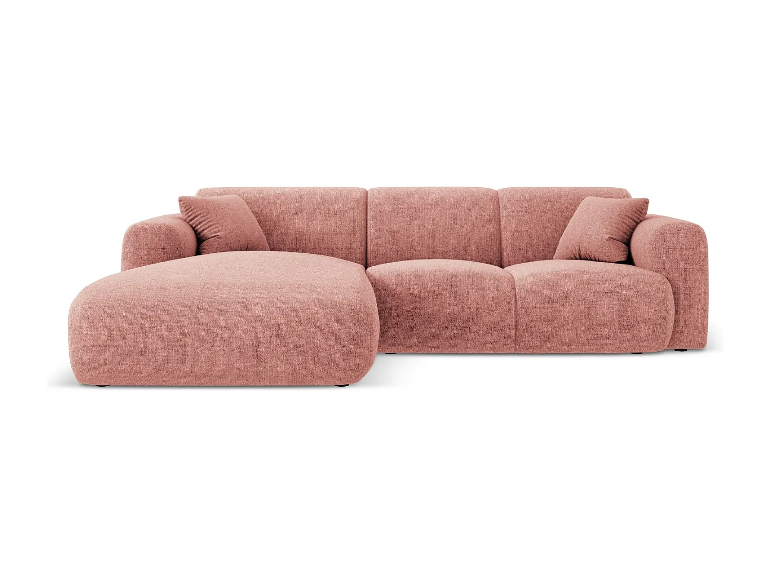 Cosmopolitan Design - Narożnik lewy, "Nolio" 4 miejsca szenil, róż - 260x170x72cm 3745669 - obrazek 1
