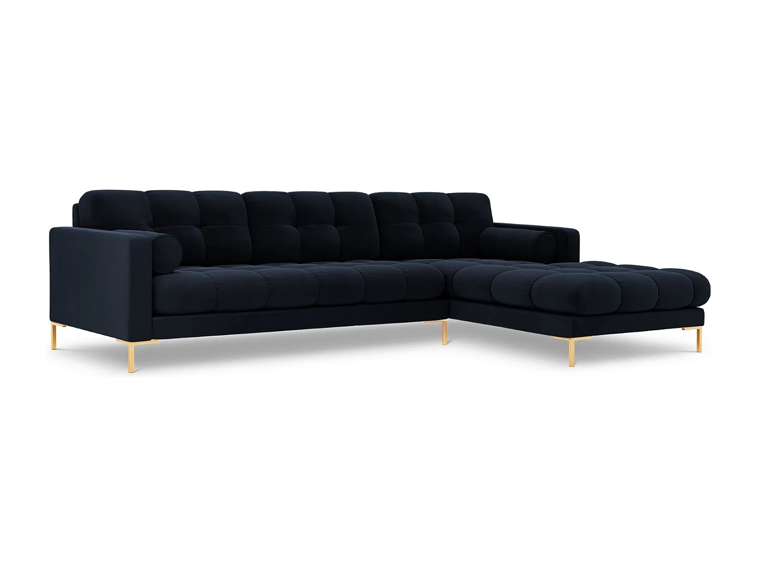 Cosmopolitan Design - Narożnik prawy, "Bali" 5 miejsc welur, niebieski ciemny - 293x185x75cm 3745689 - obrazek 1