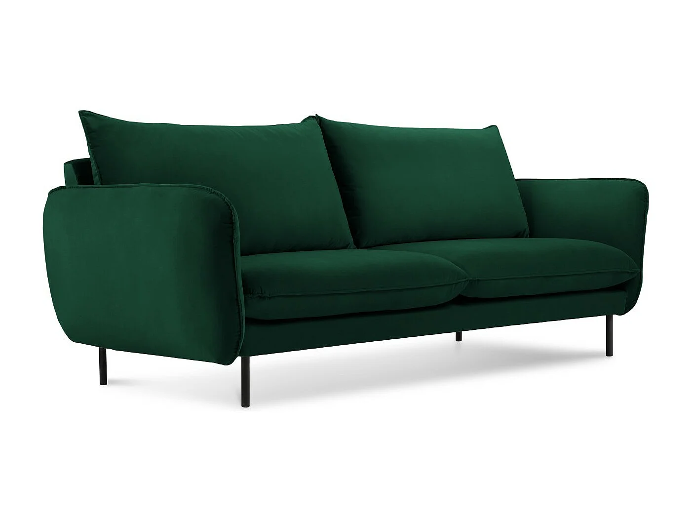 Cosmopolitan Design - Sofa, "Vienna" 2 miejsca welur, zielony butelkowy - 160x92x95cm 3745703 - obrazek 1