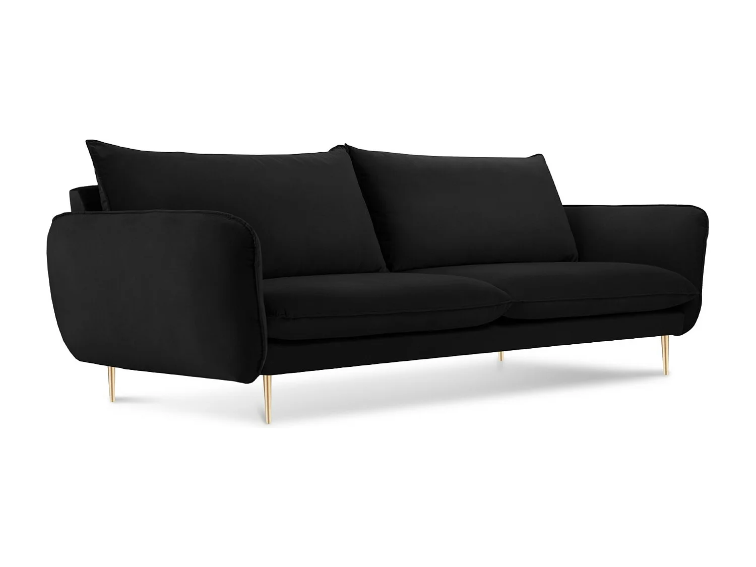 Cosmopolitan Design - Sofa, "Vienna" 4 miejsca welur, czarny - 230x92x95cm 3745709 - obrazek 1