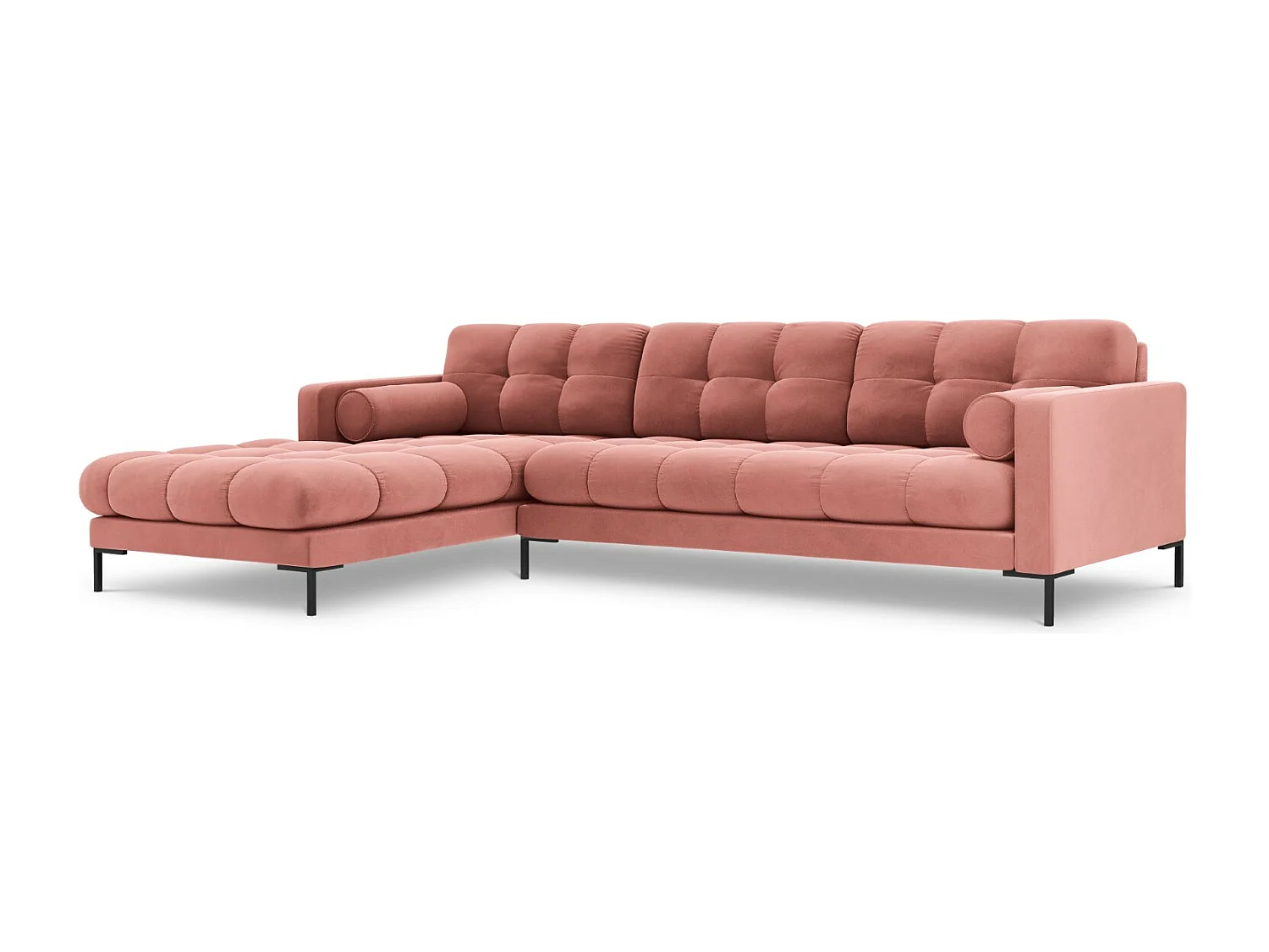 Cosmopolitan Design - Narożnik lewy, "Bali" 5 miejsc welur, róż - 293x185x75cm 3745704 - obrazek 1