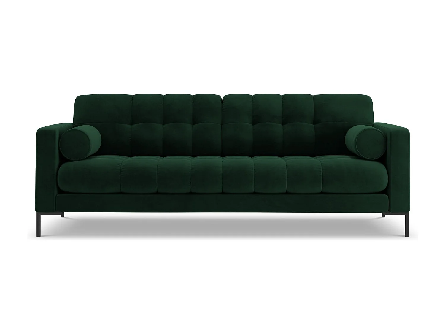 Cosmopolitan Design - Sofa, "Bali" 4 miejsca welur, zielony butelkowy - 217x92x75cm 3745716 - obrazek 1