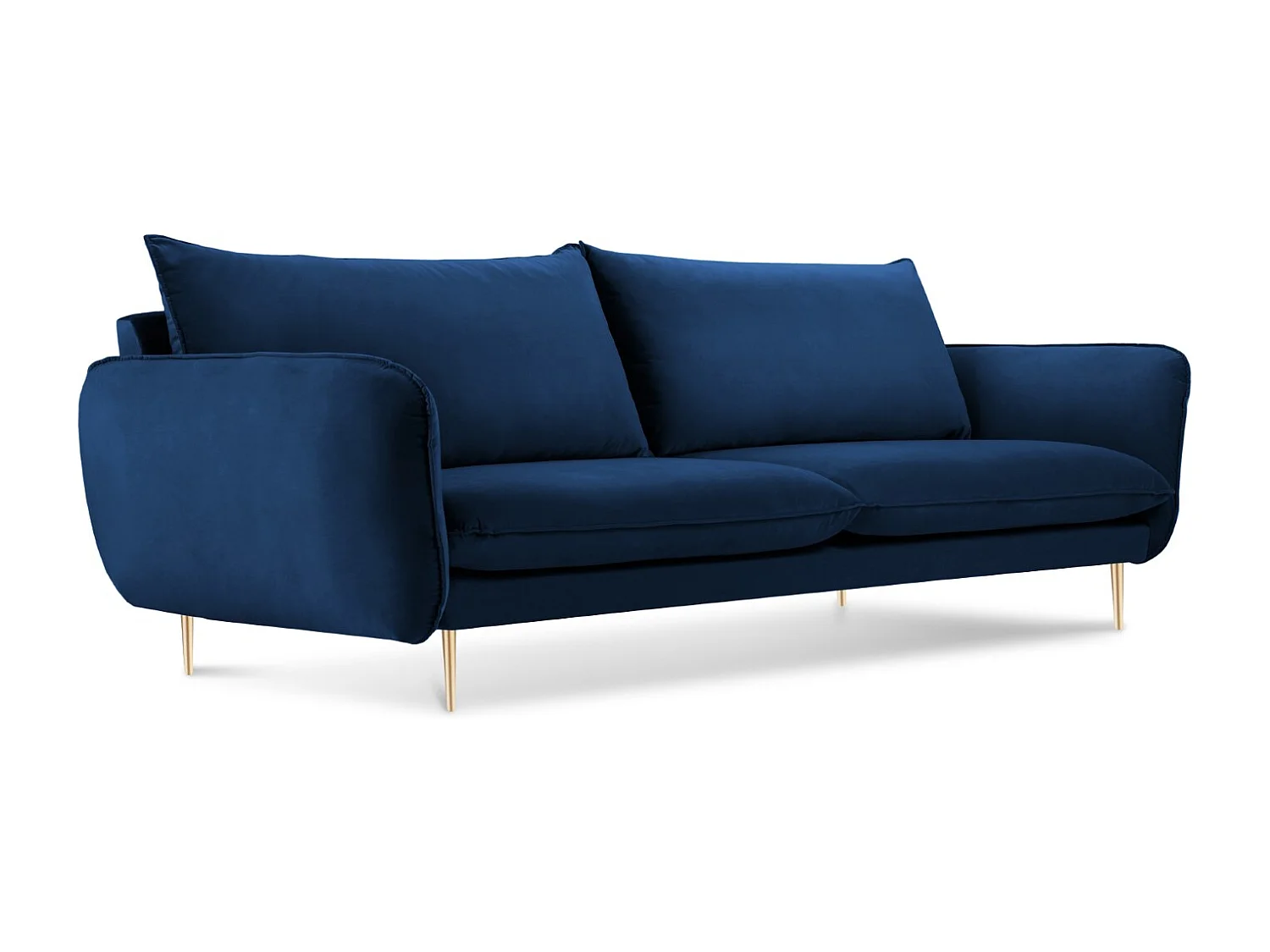 Cosmopolitan Design - Sofa, "Vienna" 4 miejsca welur, błękit królewski - 230x92x95cm 3745722 - obrazek 1