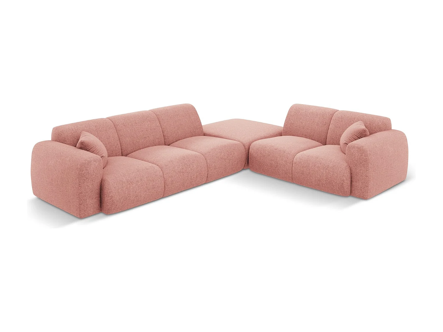 Cosmopolitan Design – Narożnik prawy, „Nolio” 4 miejsca szenil, róż – 315x250x72cm 3745762
