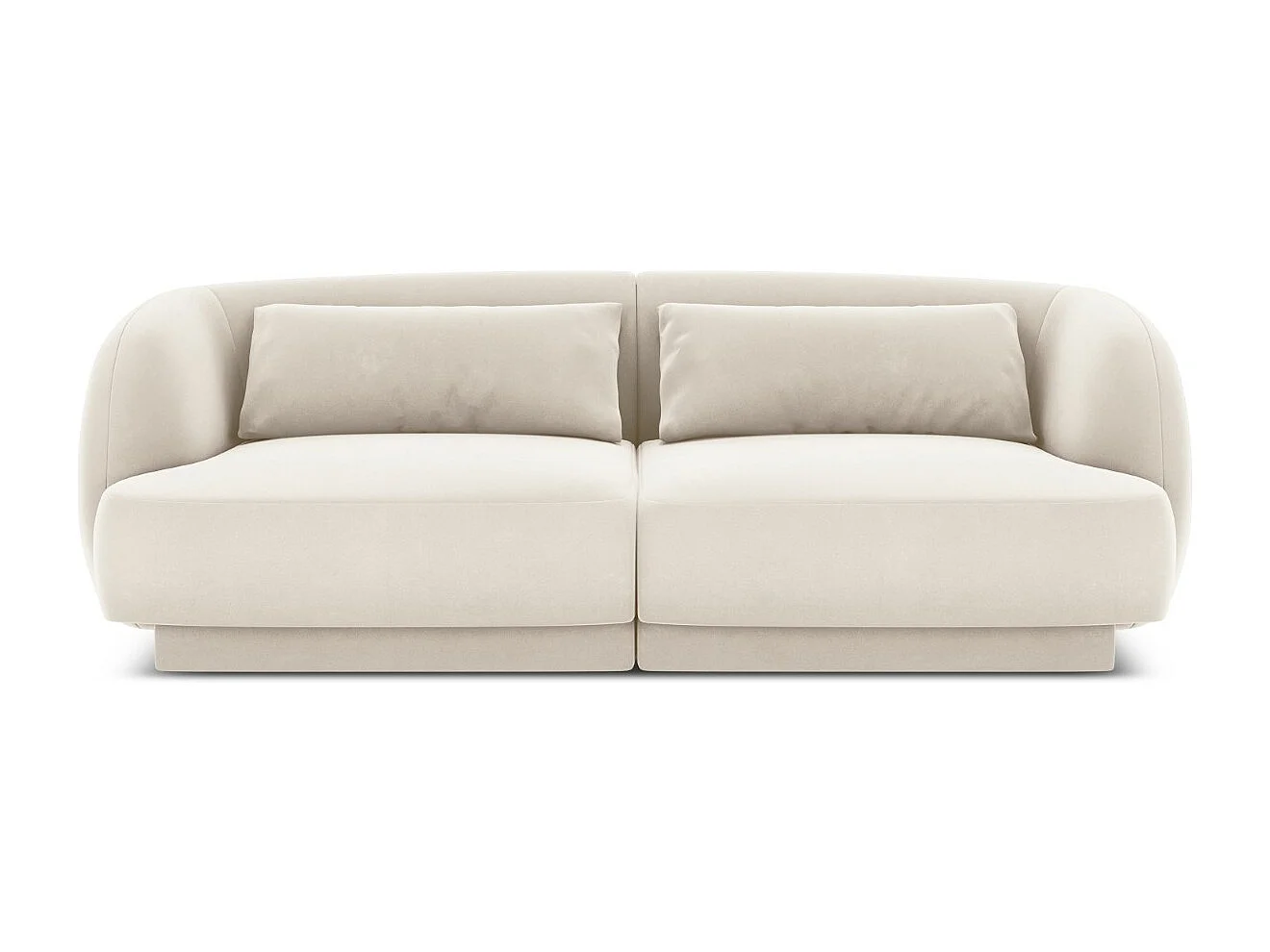 Cosmopolitan Design - Sofa, "Tulum" 2 miejsca welur, beż jasny - 180x90x70cm 3745780 - obrazek 1