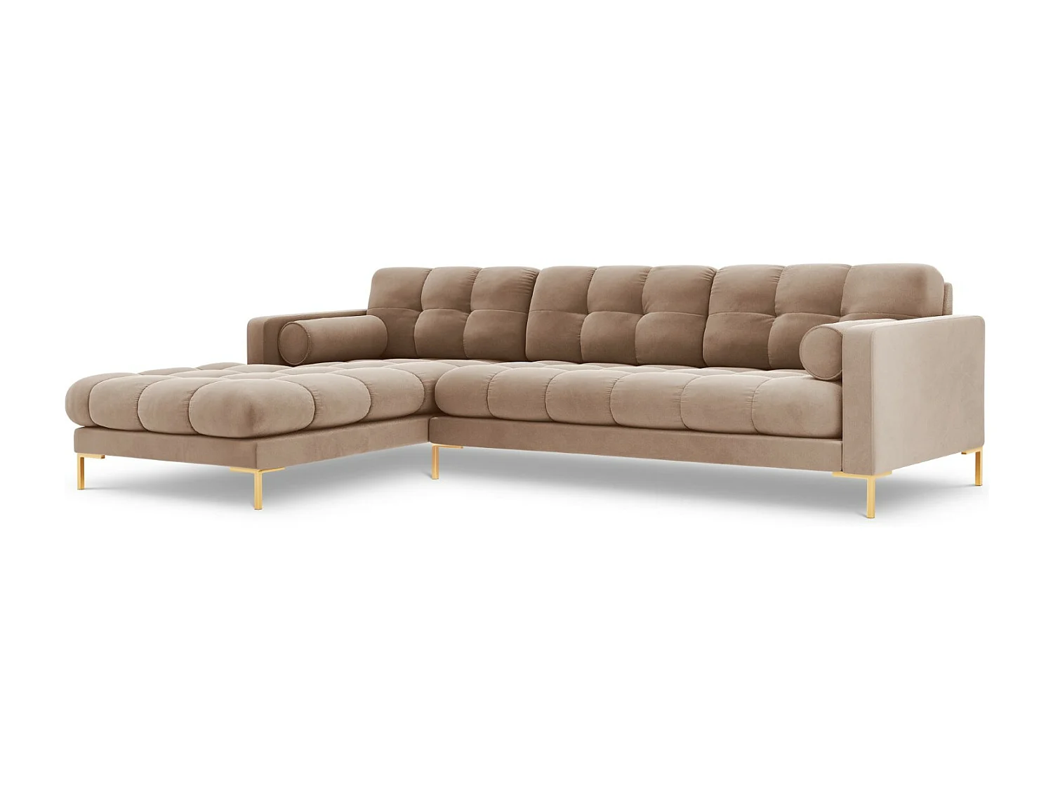 Cosmopolitan Design - Narożnik lewy, "Bali" 5 miejsc welur, beż - 293x185x75cm 3745776 - obrazek 1