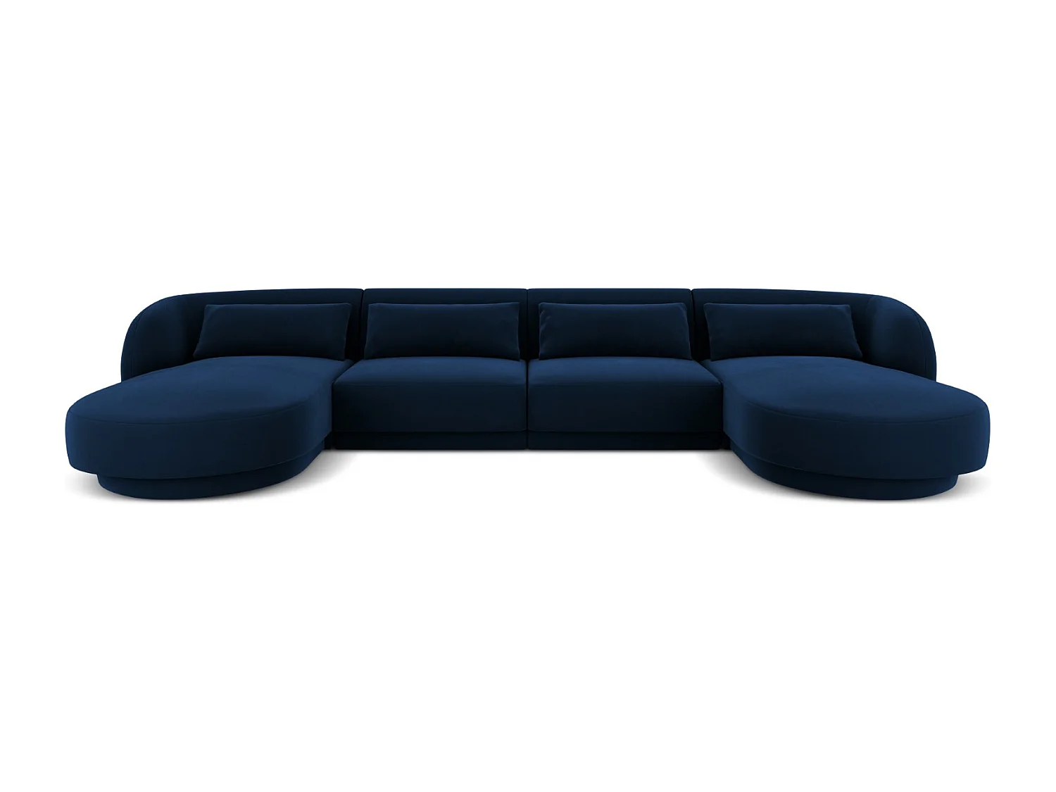 Cosmopolitan Design - Sofa panoramiczna, "Tulum" 5 miejsc welur, błękit królewski - 330x156x70cm 3745800 - obrazek 1