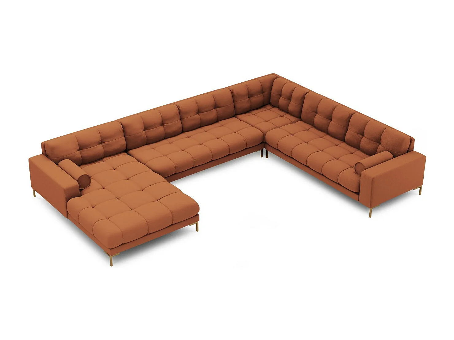 Cosmopolitan Design - Narożnik prawy panoramiczny, "Bali" 7 miejsc tkanina strukturalna, cegła - 327x256x75cm 3745807 - obrazek 1