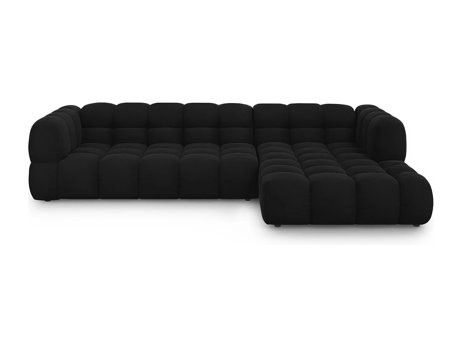 Cosmopolitan Design - Narożnik prawy panoramiczny, "Sky" 4 miejsca welur, czarny - 300x162x75cm 3745815 - obrazek 1