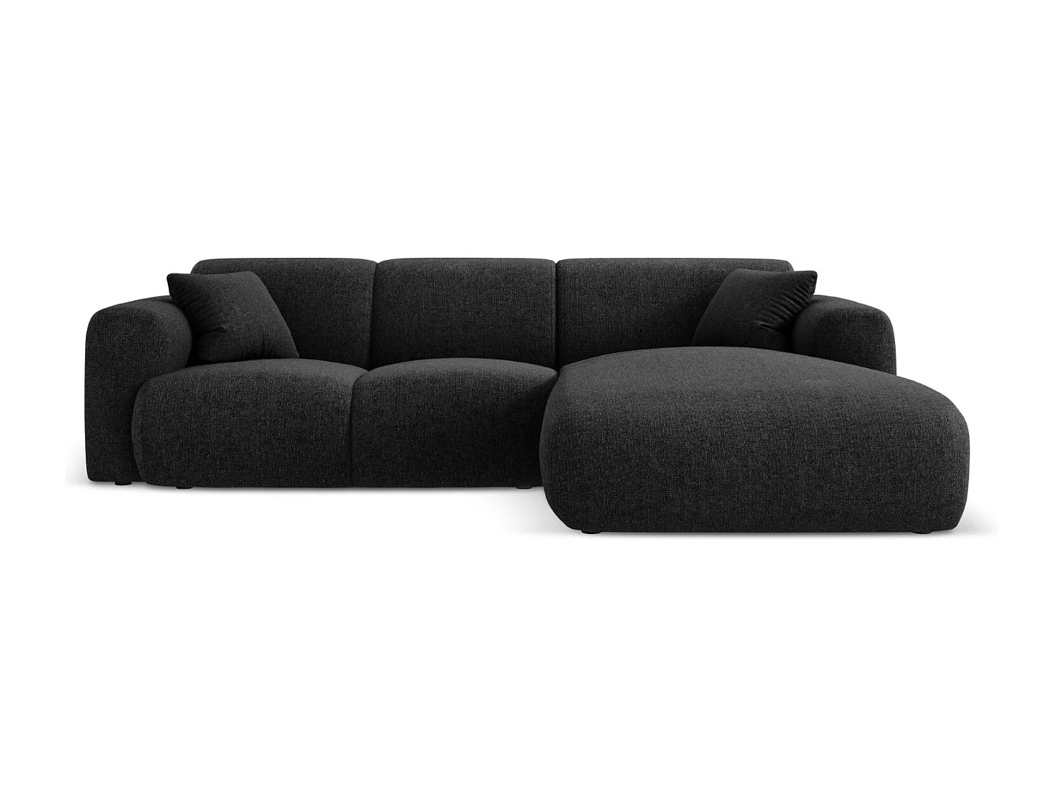 Cosmopolitan Design – Narożnik prawy, „Nolio” 4 miejsca szenil, czarny – 260x170x72cm 3745833