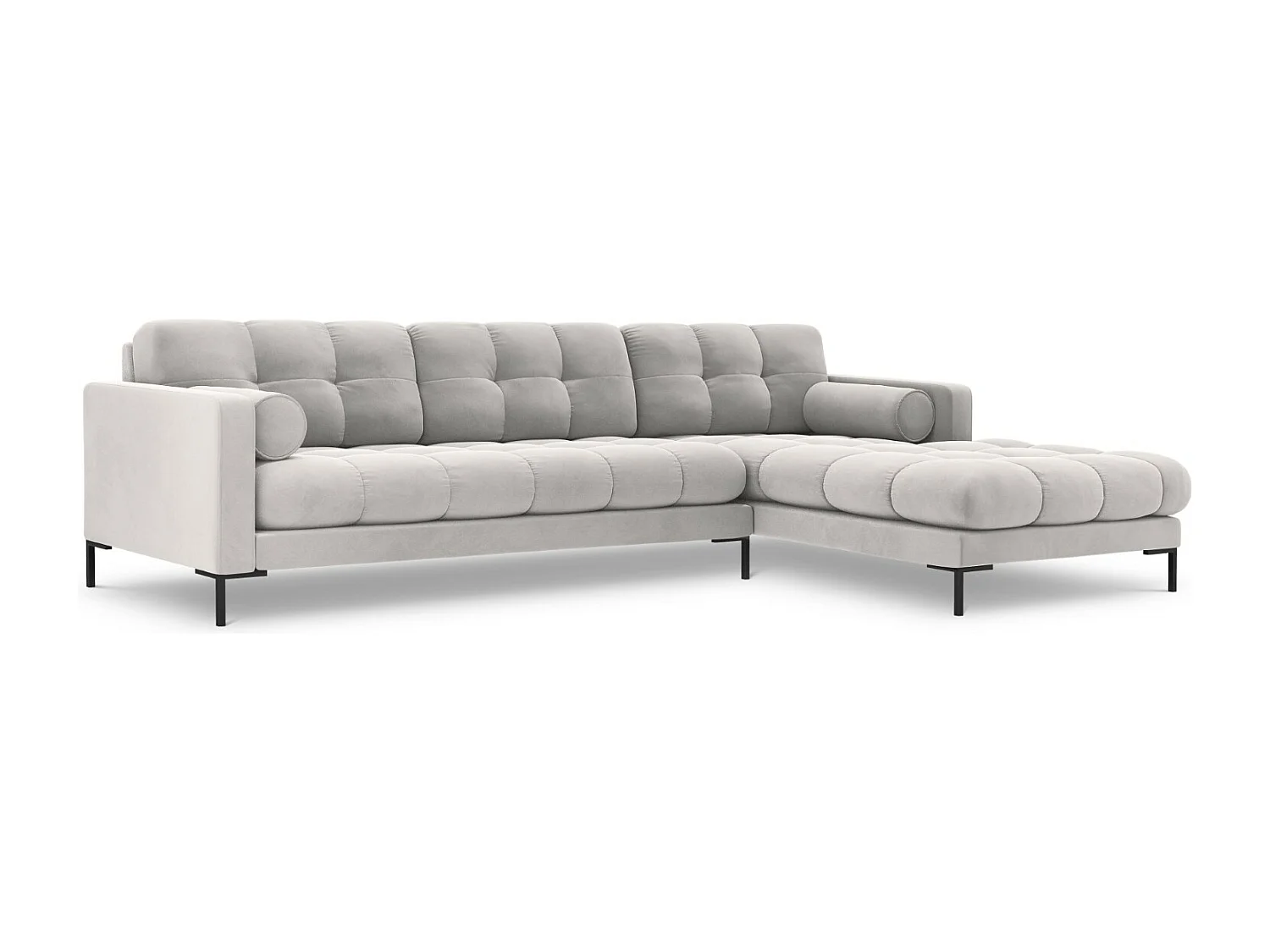 Cosmopolitan Design - Narożnik prawy, "Bali" 5 miejsc welur, srebrny - 293x185x75cm 3745837 - obrazek 1
