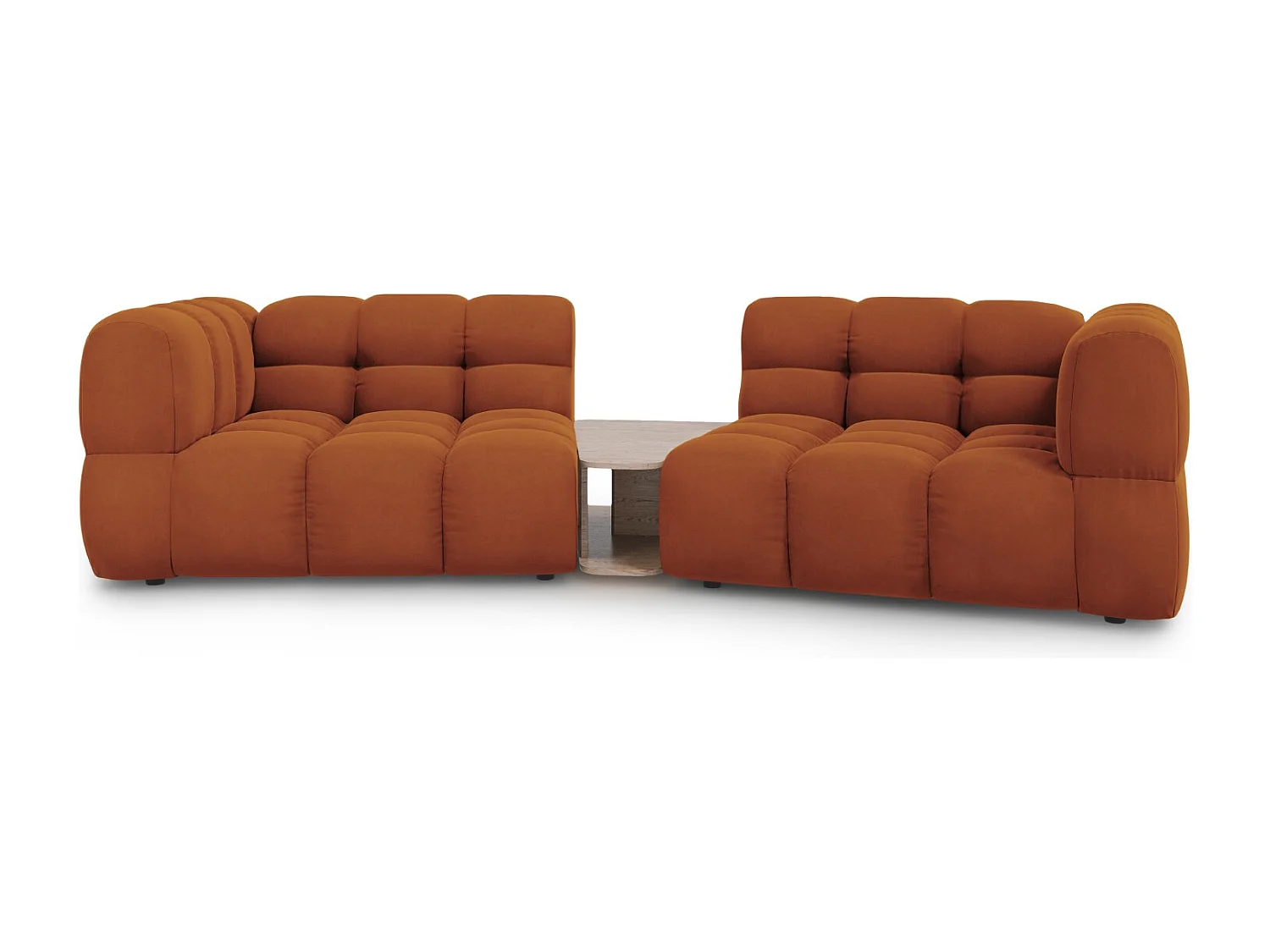 Cosmopolitan Design - Sofa modułowa, "Sky" 2 miejsca welur, terakota - 280x148x75cm 3745844 - obrazek 1