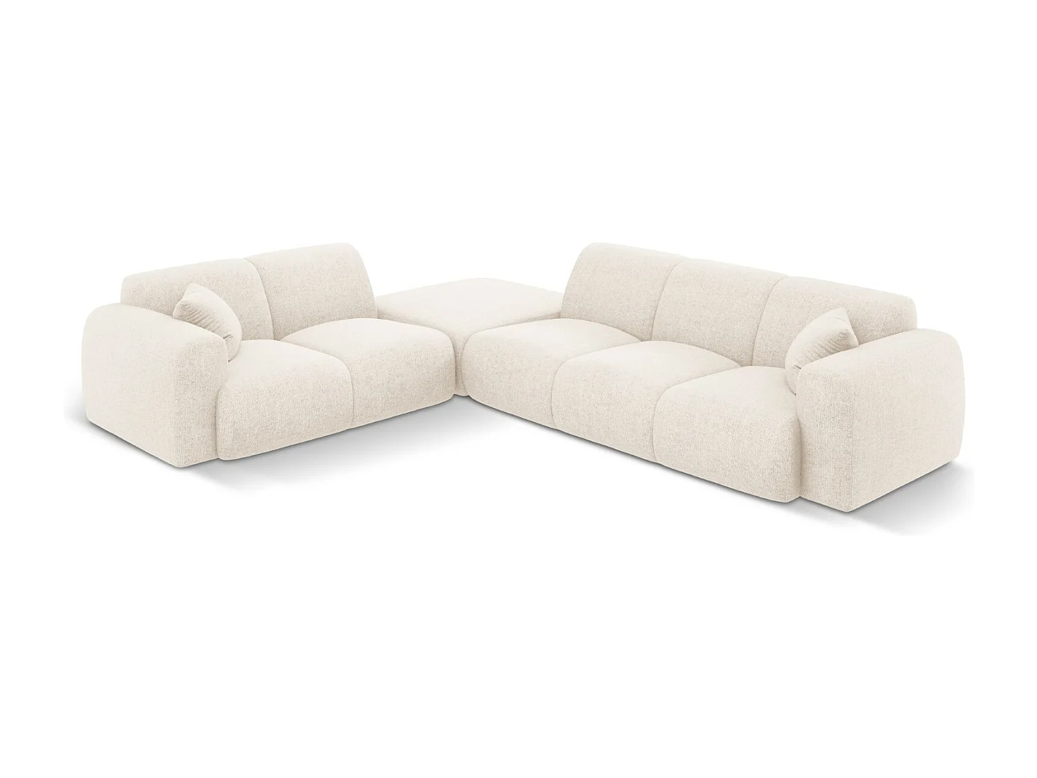 Cosmopolitan Design - Narożnik lewy, "Nolio" 4 miejsca szenil, beż jasny - 315x250x72cm 3745860 - obrazek 1
