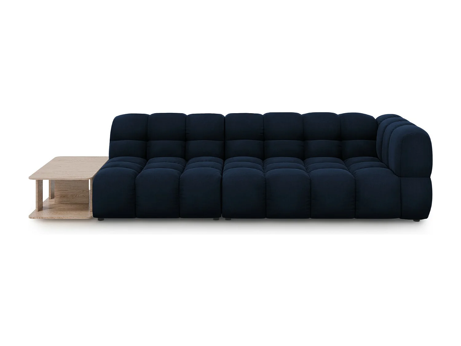 Cosmopolitan Design - Sofa modułowa bok lewy, "Sky" 4 miejsca welur, błękit królewski - 297x102x75cm 3745864 - obrazek 1
