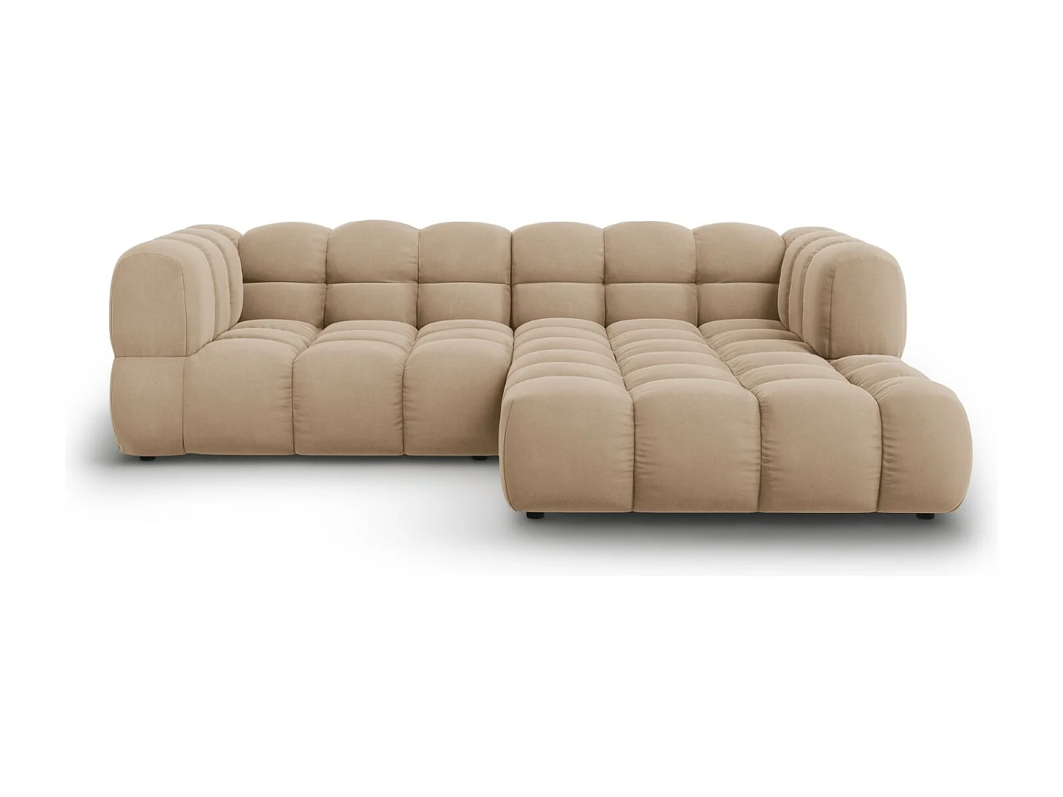 Cosmopolitan Design - Narożnik prawy panoramiczny, "Sky" 3 miejsca welur, piasek - 244x162x75cm 3745865 - obrazek 1