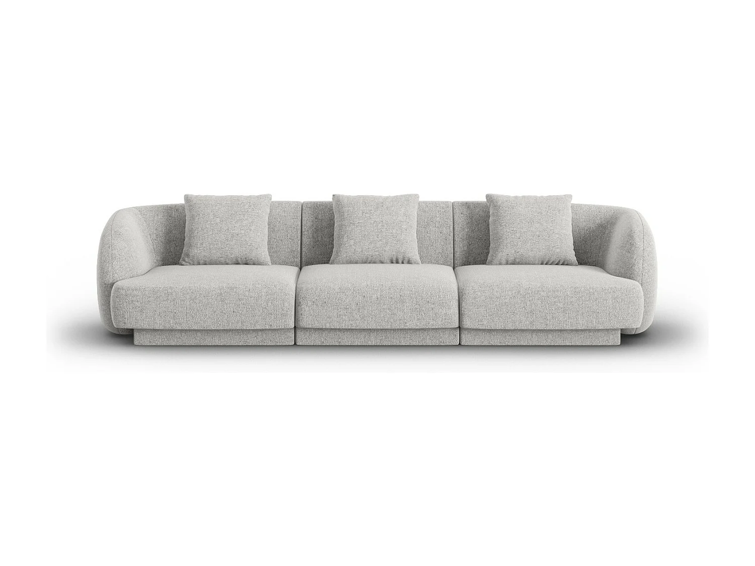 Cosmopolitan Design - Sofa, "Tulum" 3 miejsca szenil, szary jasny - 255x90x70cm 3745885 - obrazek 1