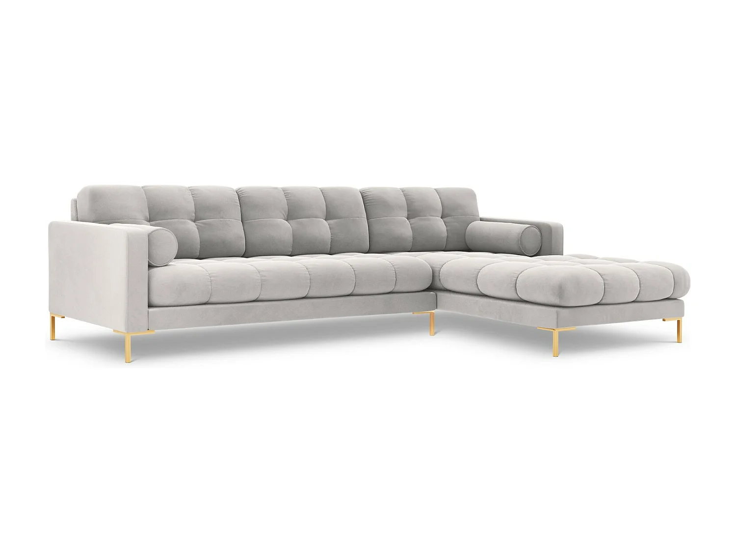 Cosmopolitan Design - Narożnik prawy, "Bali" 5 miejsc welur, srebrny - 293x185x75cm 3745888 - obrazek 1