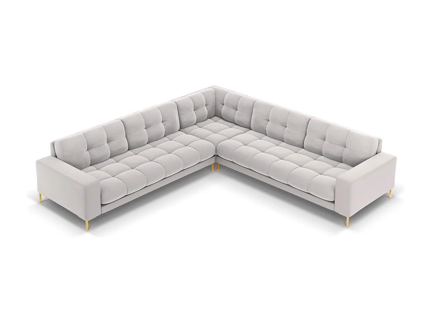 Cosmopolitan Design - Narożnik symetryczny, "Bali" 6 miejsc welur, srebrny - 256x256x75cm 3745897 - obrazek 1