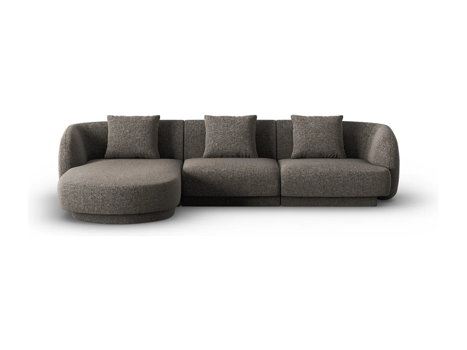 Cosmopolitan Design - Narożnik lewy, "Tulum" 4 miejsca szenil, szary - 255x156x70cm 3745901 - obrazek 1