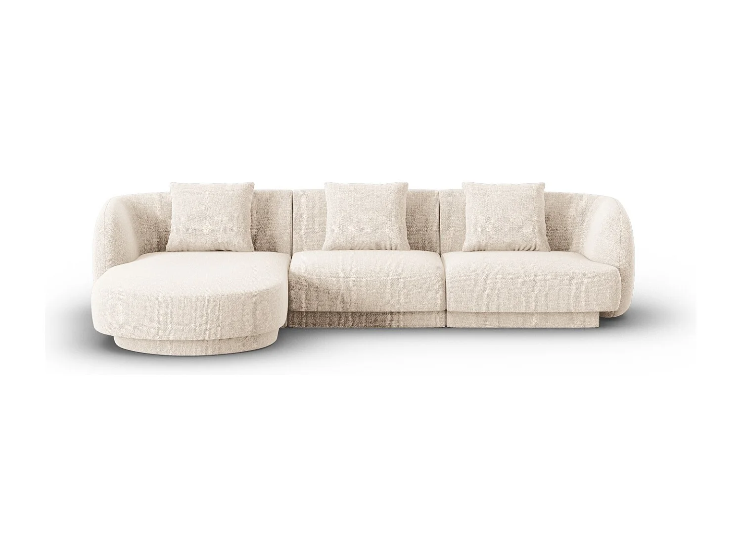 Cosmopolitan Design - Narożnik lewy, "Tulum" 4 miejsca szenil, beż jasny - 255x156x70cm 3745913 - obrazek 1