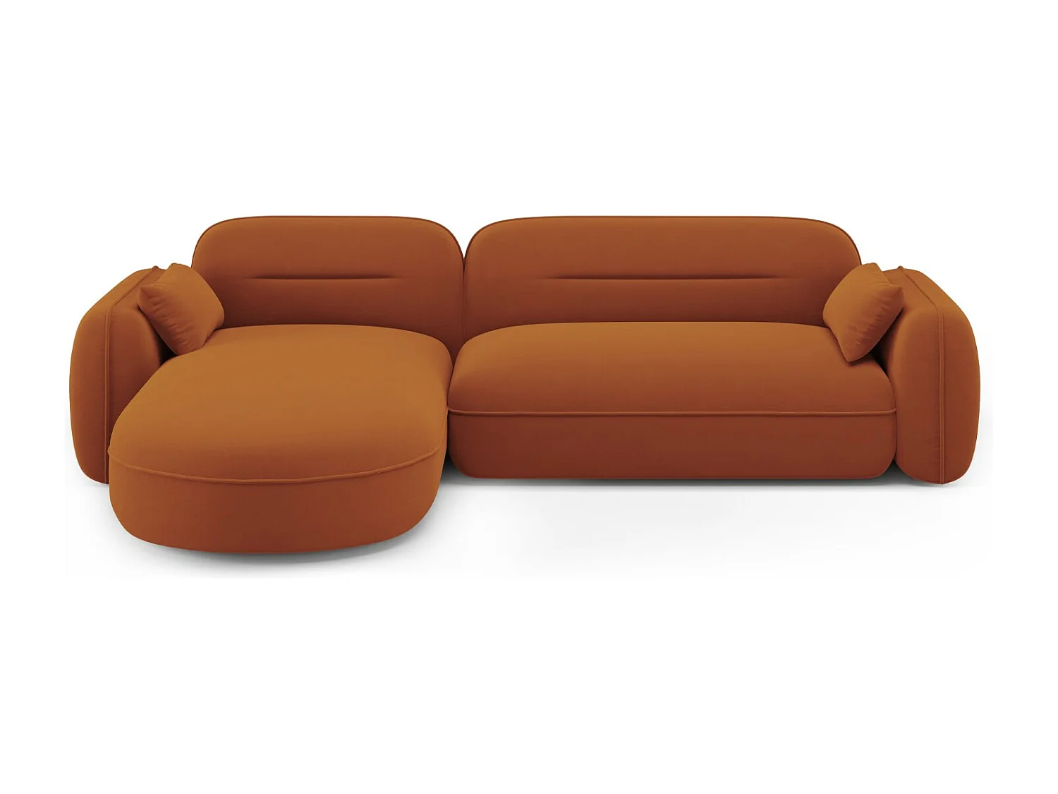 Cosmopolitan Design - Narożnik lewy panoramiczny, "Sydney" 4 miejsca welur, terakota - 275x165x70cm 3745936 - obrazek 1