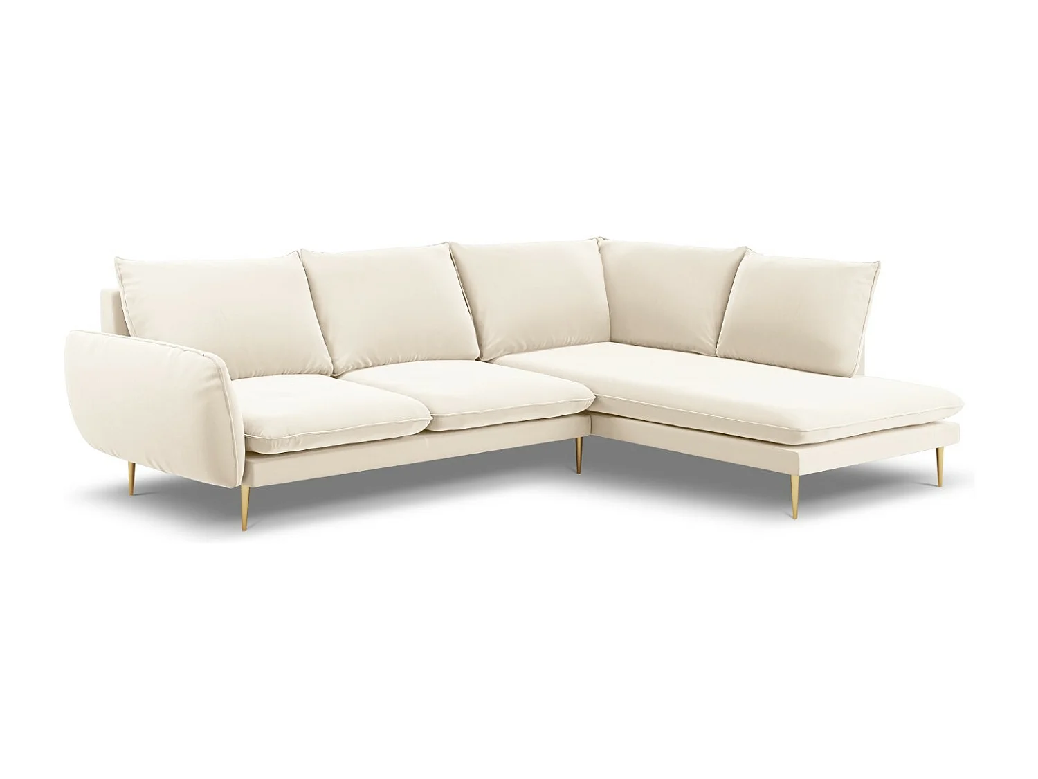Cosmopolitan Design - Narożnik prawy, "Vienna" 6 miejsc welur, beż jasny - 275x185x95cm 3745941 - obrazek 1