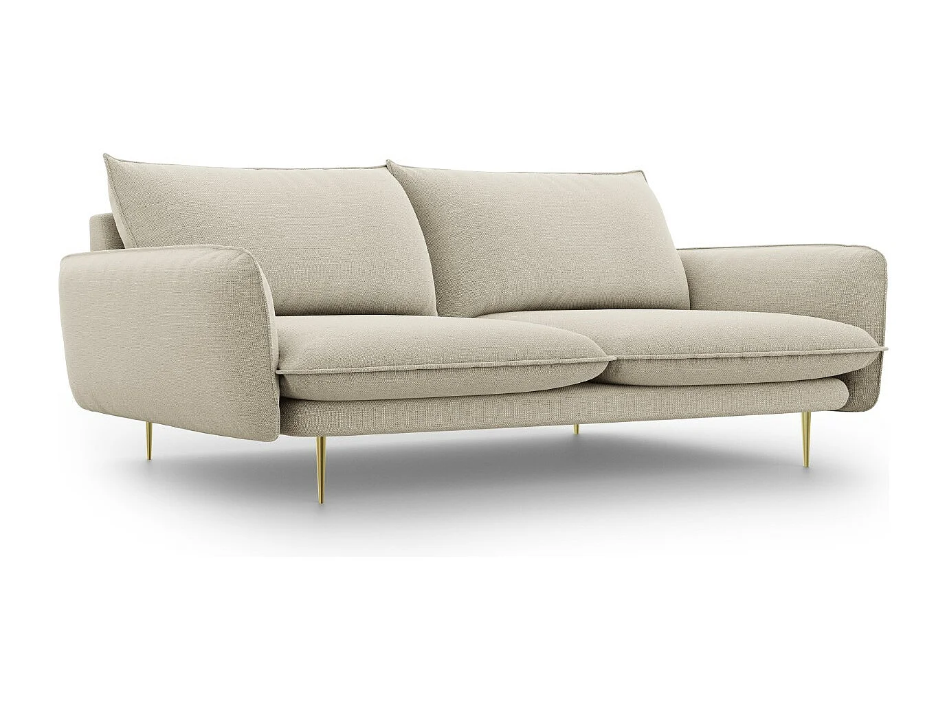Cosmopolitan Design - Sofa, "Vienna" 4 miejsca tkanina strukturalna, beż - 230x92x95cm 3745945 - obrazek 1