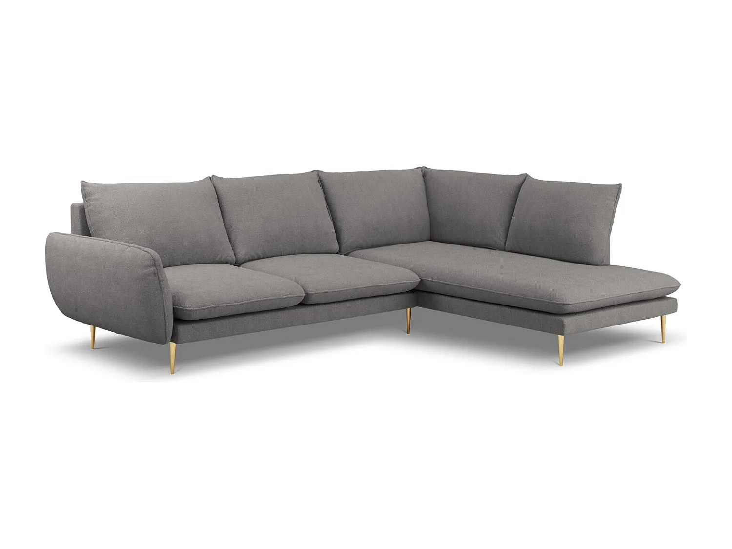 Cosmopolitan Design - Narożnik prawy, "Vienna" 6 miejsc tkanina strukturalna, szary ciemny - 275x185x95cm 3745948 - obrazek 1