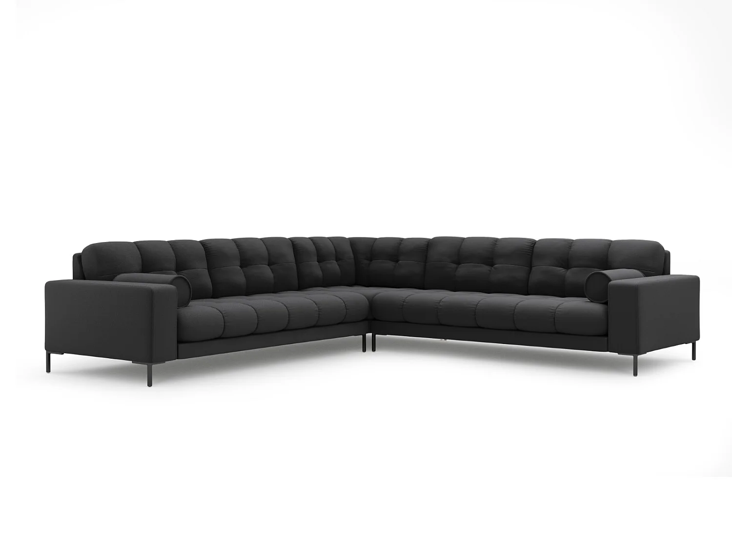 Cosmopolitan Design - Narożnik symetryczny, "Bali" 6 miejsc tkanina strukturalna, szary ciemny - 256x256x75cm 3745954 - obrazek 1