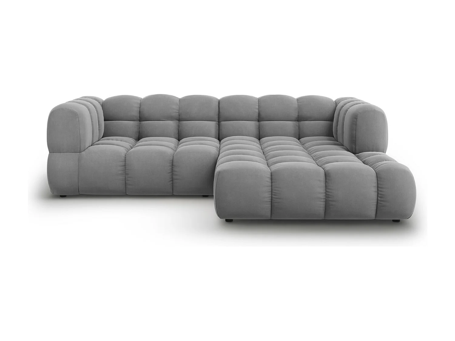 Cosmopolitan Design - Narożnik prawy panoramiczny, "Sky" 3 miejsca welur, szary jasny - 244x162x75cm 3745956 - obrazek 1