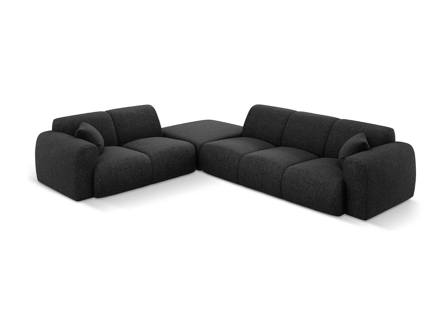 Cosmopolitan Design - Narożnik lewy, "Nolio" 4 miejsca szenil, czarny - 315x250x72cm 3745957 - obrazek 1