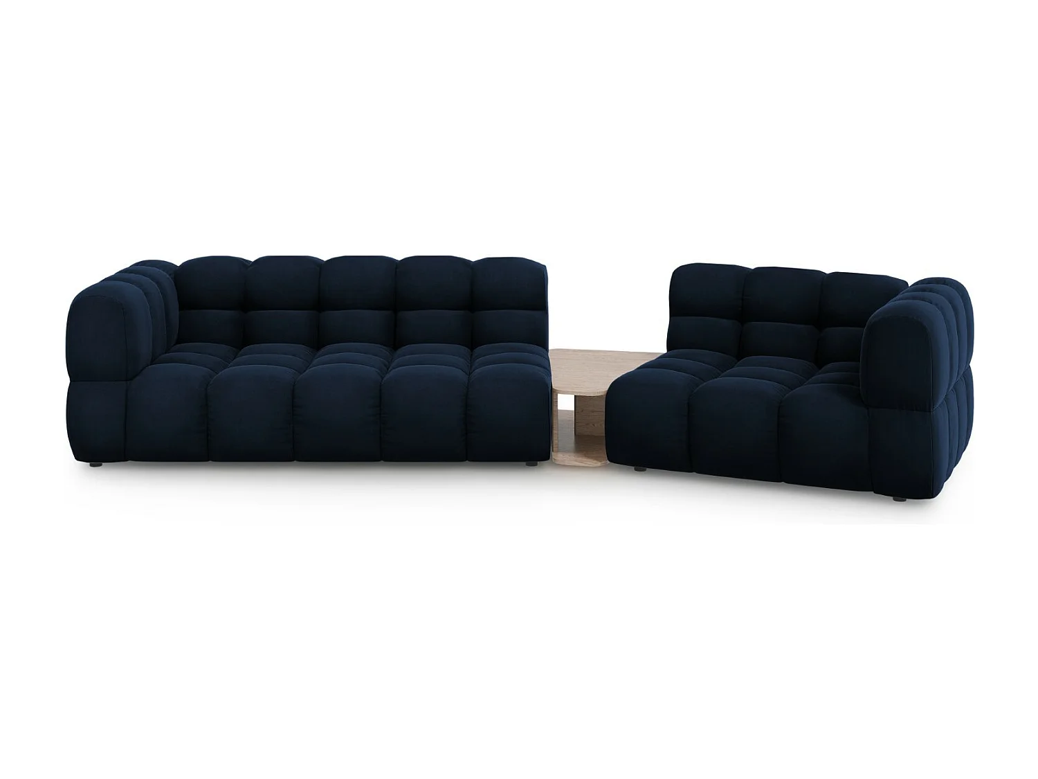 Cosmopolitan Design - Sofa modułowa bok prawy, "Sky" 3 miejsca welur, błękit królewski - 353x148x75cm 3745973 - obrazek 1