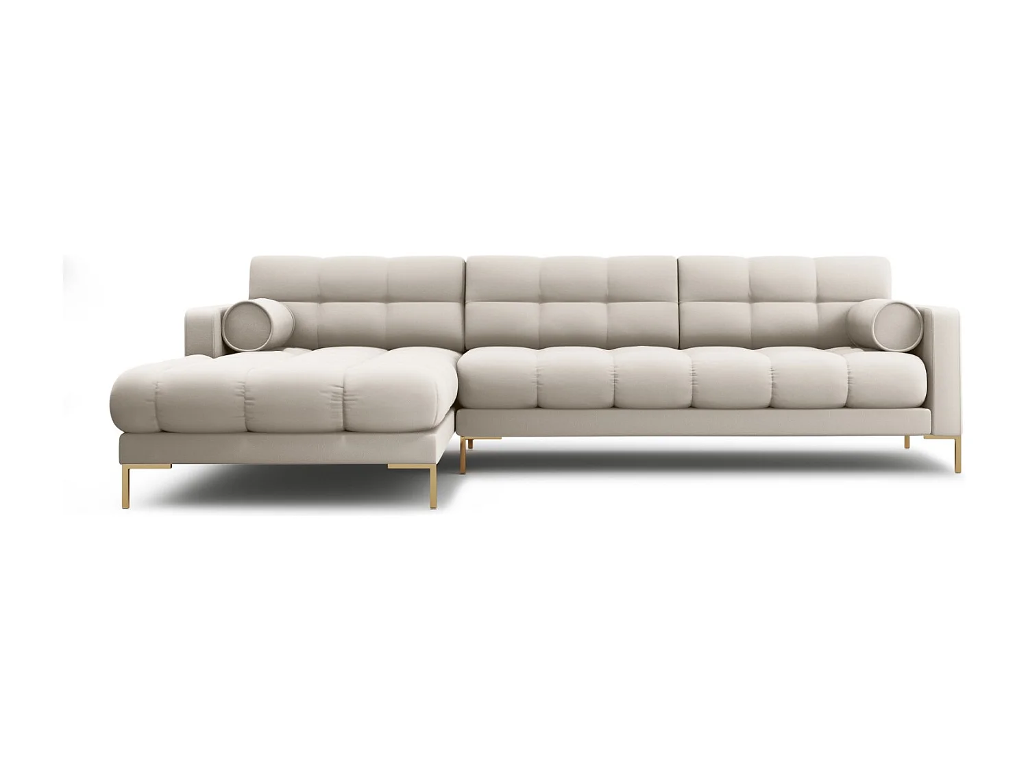 Cosmopolitan Design – Narożnik lewy, „Bali” 5 miejsc tkanina strukturalna, beż – 293x185x75cm 3745980