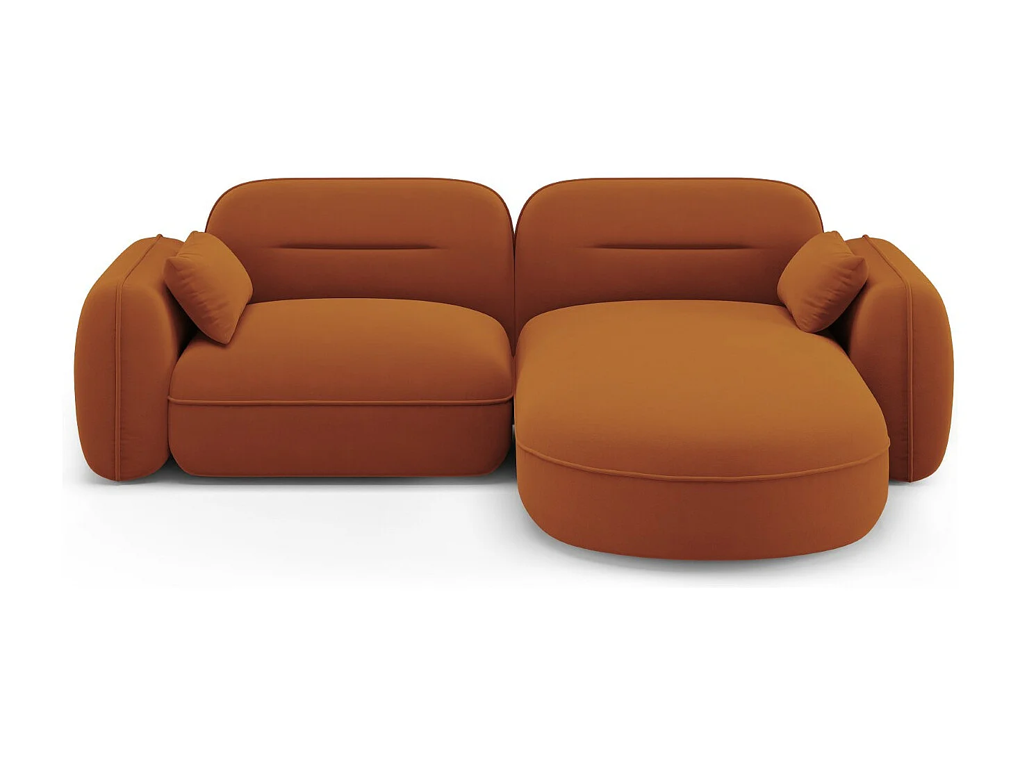 Cosmopolitan Design - Narożnik prawy panoramiczny, "Sydney" 3 miejsca welur, terakota - 230x165x70cm 3746002 - obrazek 1